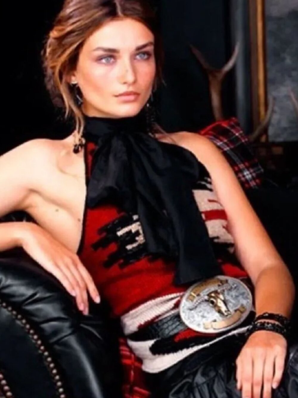 Ralph Lauren Archival 2011 Beacon Blanket Hand Knit Beaded Halter Top Silk Scarf - Picture 3 of 10